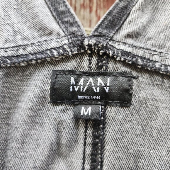 MAN Overalls, grey unisex hipster style whimsical overalls size Medium - Picture 7 of 7